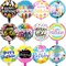 36PCS Happy Birthday Foil Balloons, 18" Round Mylar Foil Helium Balloon Floating Inflatable Birthday Balloons